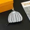 Key Chain Keychain Classic Pumpkin Purse Card Holder Key Chain Hanging Bag Pendant Cowhide Material Coin Purse Same as Yayoi Kusama