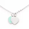 collier de créateur bijoux de créateur collier trèfle marque de luxe en acier inoxydable or 18 carats 925argent double collier pendentif en forme de coeur pour les cadeaux de la Saint-Valentin