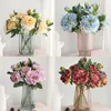 Dekorativa blommor 49 cm Artificial Peony Flower Branch 2 Heads Simulation Wedding Party Ornaments Po Props Home Room Decor