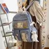 Cute Large Capacity Shoulder Bag Fashion Student Bag Mesh Pocket School Bag Backpack 0817