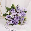 Decorative Flowers 1 Bunch Of Artificial Rose Silk Wedding Family Living Room Table Decora Hoja Decor