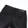 Jeans da uomo acquista mx1 in difficoltà in difficoltà in forma nera lussuosa e allungamento skinny denim angoscianti costolette di costolette per le costole fori pantaloni