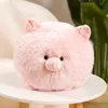 Gefüllte Plüschtiere, 30 cm, dicke runde Tiere, pralles rosa Schwein, weißer Hund, Plüschtiere, weiche Kuschelpuppe, Jungen, Geburtstagsgeschenk für Mädchen