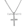 Pendanthalsband Hip Hop Cross Pendant Microset Large Zircon Necklace Fashion Men's Jewelry Bling J230811