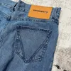 Мужские брюки тяжелая ткань VTM Брюки высококачественная буква вышивка классические джинсы карманные синие мужчины женщины 1 1 Vetements Джинсовые штаны 230811