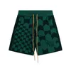 Ah4m herr- och kvinnors high street shorts modemärke Rhude 2023 brev jacquard stickad ull casual pläd capris