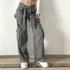 Women's Pants JulyPalette Vintage Multi-pocket Distressed Cargo Women Streetwear Cool Baggy Trousers Y2K Straight Casual Sweatpants 3XL