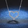 Luxury Tiff fashion brand jewelry T family style clavicle chain S925 silver plated pt950 Mossan diamond necklace female love shaped Stone Pendant quality