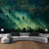 Tapisserier Anpassningsbara dimmiga skogstryck Tapestry Nordic Room Art Home Wall Decor Mjuk och enkel vårdvägg Hängande tyg Art R230811