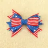 American Flag Bow Clips for Girls Patriotic Independence Day Alligator Hairpins Flower Accessories Fjärde julizz