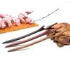 Haarclips Retro Chinesische handgeschnitzte Geweihe mit aturalem Duft handgefertigt Vintage Women Juwely Bob Geschenk