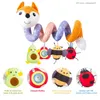 Pull Toys Baby Orange Fox Spiral Plush Activity Suspension Toy Car Seat Cart Baby Bed Bass Phone Music BB Squeezer and Sidewinder Z230814