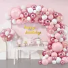 Guirlande de ballons roses, décoration d'anniversaire, fournitures de mariage pour enfants, décor de réception-cadeau pour bébé