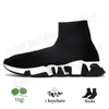 2023 Top New Fashion Designer Sports Shoes Women Mens Knit Trainers Graffiti All Over Print Clearsole Black White Red Clear Sole Flat Sneakers Speed Trainer 36-45