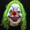 New Clown Mask Long Curl Colorful Hair Latex Mask Carnival Halloween Mask Masquerade Party Costume free shipping