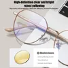 Sunglasses Elegant Fashion Round Metal Frame Anti Blue Light Glasses Vintage Retro Computer Gaming Eye Protection Classic Eyewear