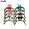 Bag Parts Accessories 10 Pcs/Lot 8.5 CM Antique Bronze Arc-shaped 14 MM Candy Head Metal Purse Frame Vintage Knurling Kiss Clasp Bag Accessories 230810