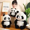 Stuffed Plush Animals 25-70CM Stuffed Soft Panda Plush Toys Lovely Rabbit Fur Giant Panda Plushie Cushion Sleeping Dolls for Kids Baby Gifts