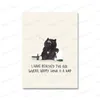 Canvas Painting Cute Black Cat Eat Foods Funny Cartoon Animal Posters Nordic Wall Art Prints Pictures For Living Room Girls Bedroom Home Decor No Frame Wo6