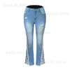Summer Ripped Jeans Women 2023 Sexig Tassel Distressed High midje Flare Jeans Ladies Casual Denim Bell Bottoms Pants Streetwear T230811