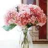 Dekorativa blommor Enkel konstgjord hortensia Silk Flower Plastic Simulation Wedding Home Party Bouquet Bridesmaid Decoration