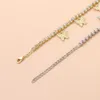 Jewelry 4mm Shiny Inlaid Diamond Foot Chain Women's Fashion Metal Butterfly Beach Decoration