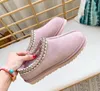 Tasman Slippers Chestnut Fur Slides Disquete Sheepskin Classic Mules Women Ultra Mini Tazz Platform Boot Slip-on Shoes Suede Black Pink Reindeer With Box Size 4-12