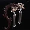 Clip per capelli Prese il fiore classico simulato perle simulate decorazioni con chiusura cinese Stick in stile tradizionale per spillo Hanfu