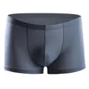 Underpants Ice Silk Breathable Men Boxers Solid Color Thin Seamless Bulge Pouch Briefs Underwear Shorts Men's Panties