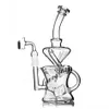 Big Feb Egg Bong Klein Recycler Oil Rigs Hookahs Glass Water Pipes Smoke Pipe With Matrix Perc 14mm Joint