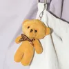 Plush -poppen 12 cm mini teddybeer pop schattig pluche speelgoed dierenbeer gevulde poppen sleutelhanger hanger klein cadeau voor feest bruiloft kinderen speelgoed 230811