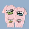 Famille correspondant tenues mode lettre impression coton T-shirt été maman fille hauts famille correspondant tenues adulte enfant T-shirts papa fils bébé T-shirts