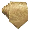 Coules de cou Gold Men Tie Paisley Silk Tie Pocket Square Boad Box Box Box Barry.