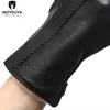 Fingerless Gloves Winter Sheepskin Handschoenen Zwart Echt lederen dameshandschoenen Dikke Warm Warm Lederen handschoenen-2269 230811