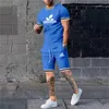 Men's Tracksuits 2023 T-shirt Beach Shorts Set 3d Solid Color Brand Print Fashion Casual Breathable Oversized Sportswear 2-piece