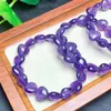 Bangle Natural Amethyst Heart Bracelet Purple Crystal Reiki Healing High Quality Gemstone Fashion Jewelry Gift 1pcs 12mm