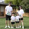 Tenues assorties pour la famille Tenues assorties pour la famille T-shirt en coton enfants maman fille vêtements pour enfants hauts imprimés panda tenues parent-enfant t-shirts occasionnels d'été