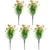 Decorative Flowers 5Pcs Artificial Flower Realistic Fake Chrysanthemum UV Resistant Faux
