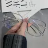 Sunglasses Fashion Transparent Anti Blue Light Glasses Big Square Frame Women Men Computer Eye Production Plain Spectacles Eyeglasses