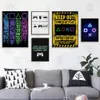 Gamer podpisuj plakaty i wydruki gry PlayStation Płótno malowanie zdjęć Wall Art Boys Bedroom Decor Home Decor dla dzieci W06