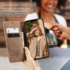 Smal plånbokfodral för iPhone 15 14 Pro Max Plus 13 12 11 XR XS Max X 8 7 Plus iPhone15 läderfodral med ID -kreditkortsplatser Holder Case