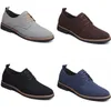 2023 Low heel large size business casual shoes men black brown grey anti-suede mens sneakers breathable color 4