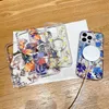 Étuis de chargement sans fil magnétiques à fleurs pour iPhone 15 14 Plus 13 Pro MAX 12 Samsung Galaxy S24 S23 Ultra S22 Mode Soft IMD TPU Magnet Clear Transparent Phone Cover