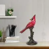 Decorative Objects Figurines Resin Table Lamp Garden Decoration Crystal Cardinal Red Bird Stained Glass Night Light for Bedroom Living Room Decor 230810