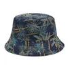 Breite Krempelnhüte Eimer Hüte Fischermütze Hut Reversible Bananenbaumbaumeimer Hüte für Frauen Männer Street Hip Hop Eimer Cap Vintage Printed Fishing Hut