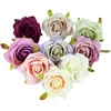 Fleurs décoratives 5 / 10pcs Silk Rose Flower Head for Weeding Party Decoration DIY Couronne Scprapbook fournit la maison artificielle