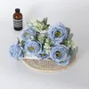 Decorative Flowers Artificial Silk Bud Heart Rose Peony Fake Bouquet Wedding Road Lead Flower Home Living Room Garden El Green Plant