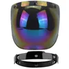 خوذات الدراجات النارية Bubble Visor Retro Casco Parts Vintage Casque Accessory Windshield Shield 12Color متاح الرجال النساء