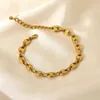 Ankiety ze stali nierdzewnej PVD 18 -karne złoto Złote Waternish Waterproof Wodoodporne kostki nosowe łańcuch dla kobiety biżuterii hurtowa modność