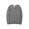 Men's Hoodies Sweatshirts 21s Designer Play Commes Jumpers Des Garcons Letter Long Pullover Women Red Heart Loose T-shirt Striped Sweater Clothing Short sleeved